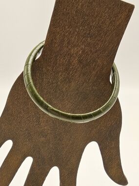 Marc Jacobs Olive Green Wrapped Leather Bangle Bracelet
